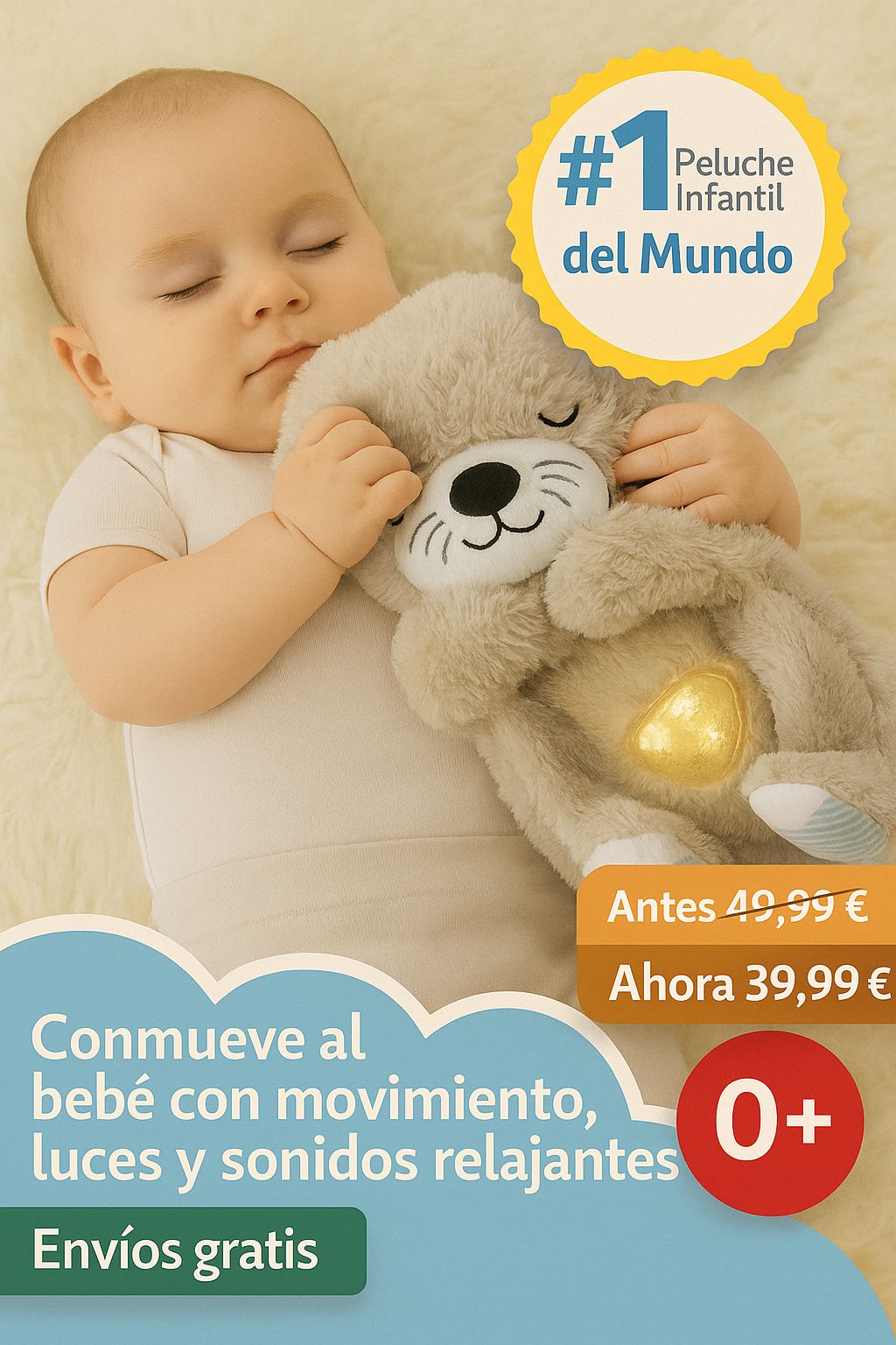 Peluche Otter Mascota Interactiva para Dormir/ Anti-estres/ Anti-ansiedad